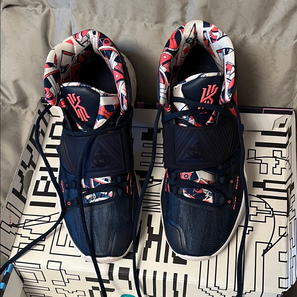 Nike Kyrie Navy and Red Athletic Shoes